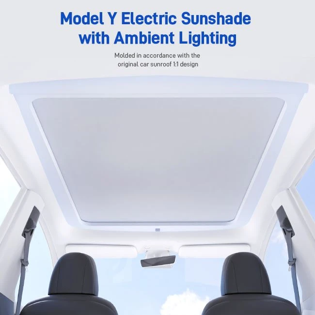 주변 조명이 포함된 Model Y 전기 햇빛 가리개